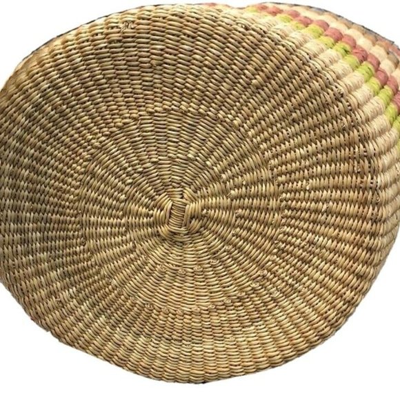 African Market Basket Small Wing Shopper Handmade - Picture 8 of 12